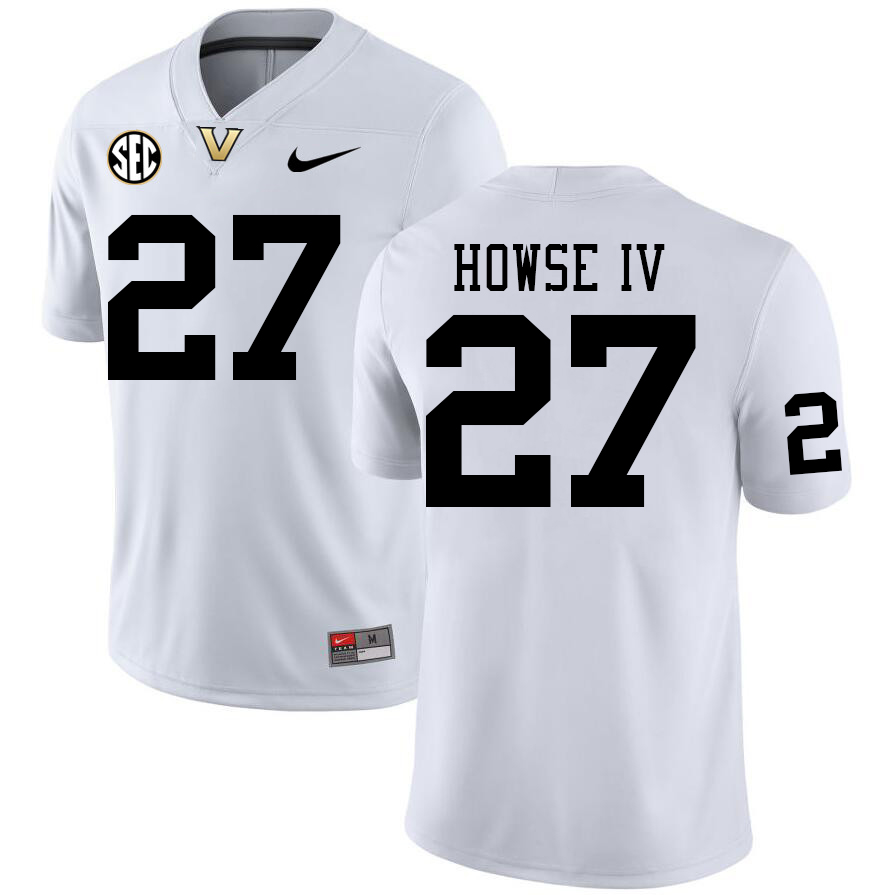 Vanderbilt Commodores #27 John Howse IV College Football Jerseys Sale Stitched-White